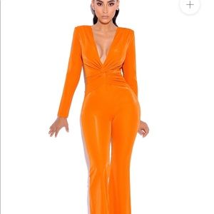 Orange Flared Jumpsuit